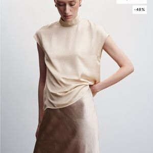 GUC High collar satin blouse